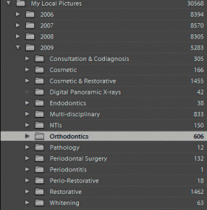 An illustration of the folder structure for dental patient pictures