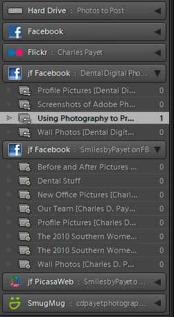 Dentists can easily export pictures to the office Fan Page with this Adobe Lightroom plugin.