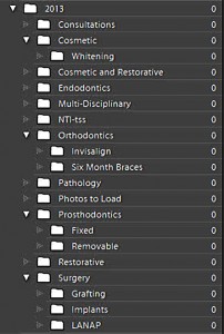 How to set up a folder hierarchy to organize dental photos in Lightroom